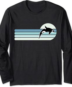 Retro Whale Orca Long Sleeve T-Shirt