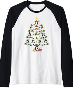 Orca Fish Lover Xmas Lighting Orca Christmas Tree Raglan Baseball Tee